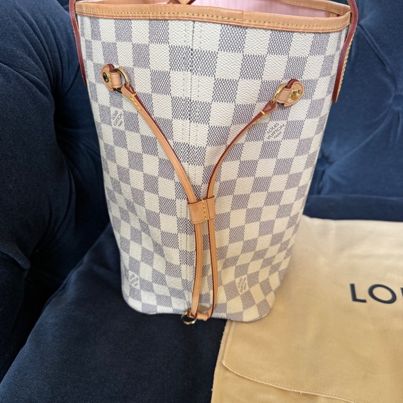 SOLD - Louis Vuitton Neverfull MM Damier Azur Tote Rose Ballerine Pink Lining - Picture 6 of 16